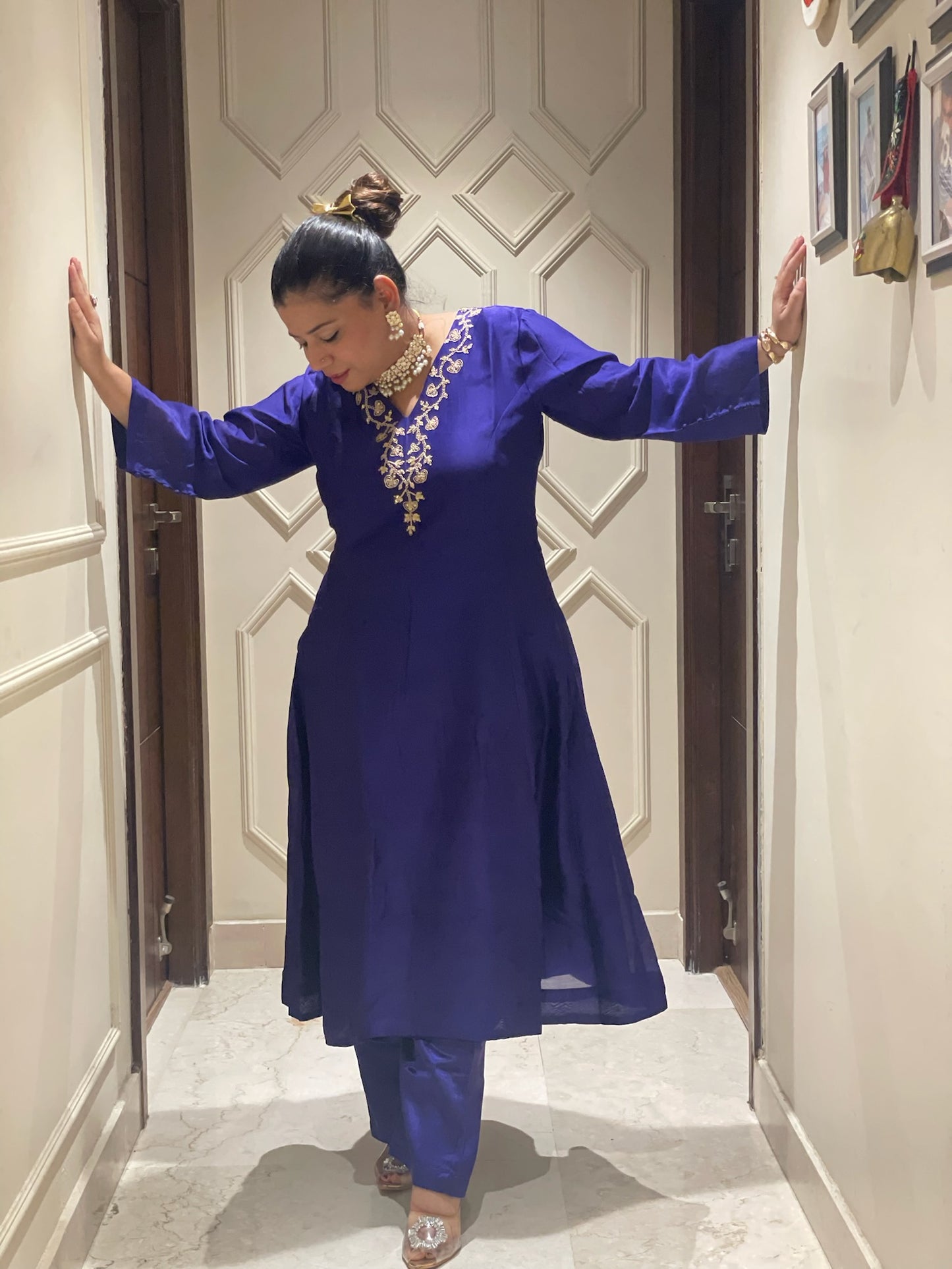 Ink Blue Chanderi Set