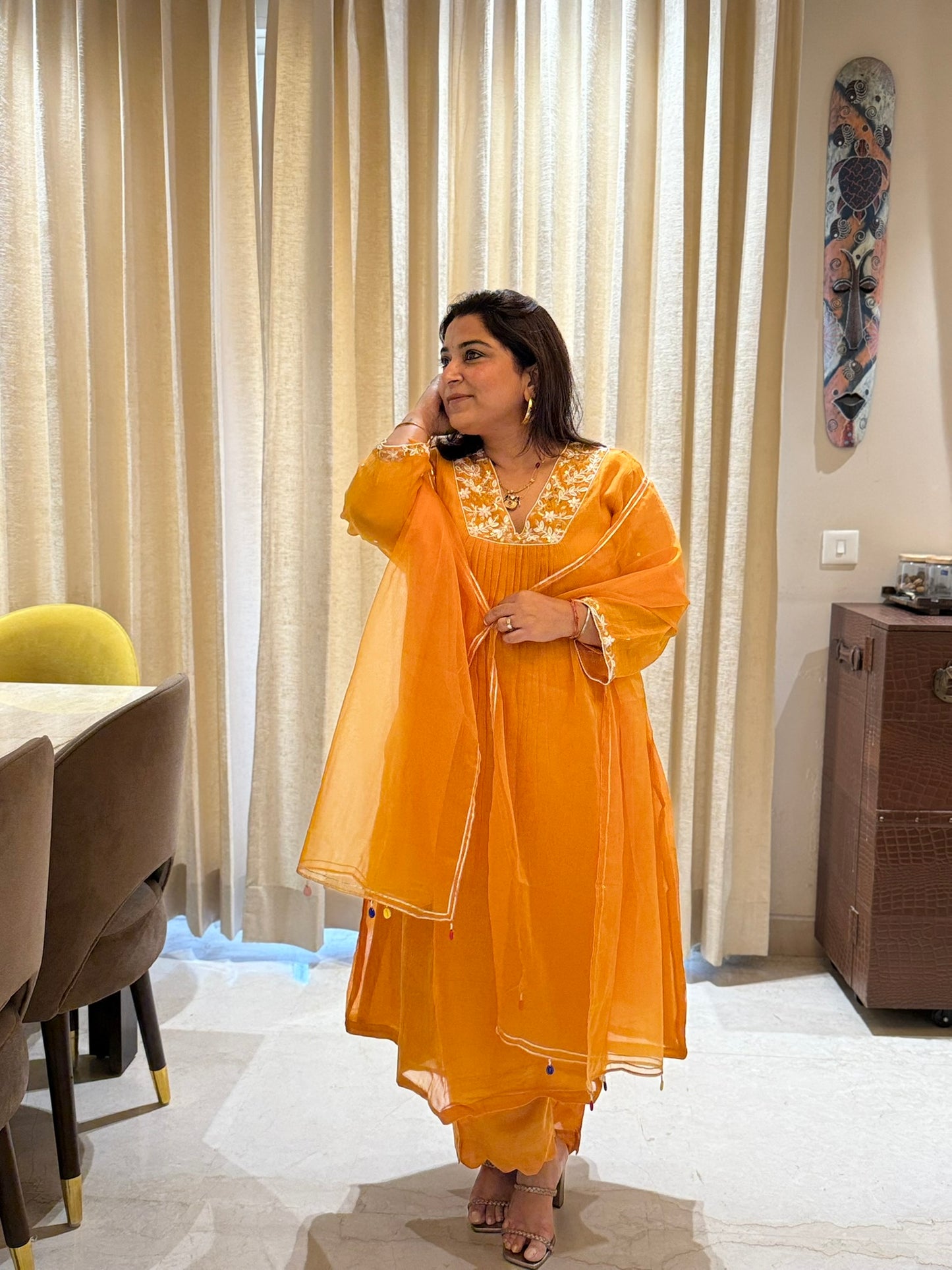 Embroidered Chanderi Set
