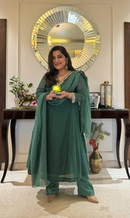 Green Mul Chanderi Set