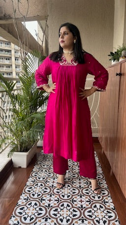 Embroidered Chanderi Set