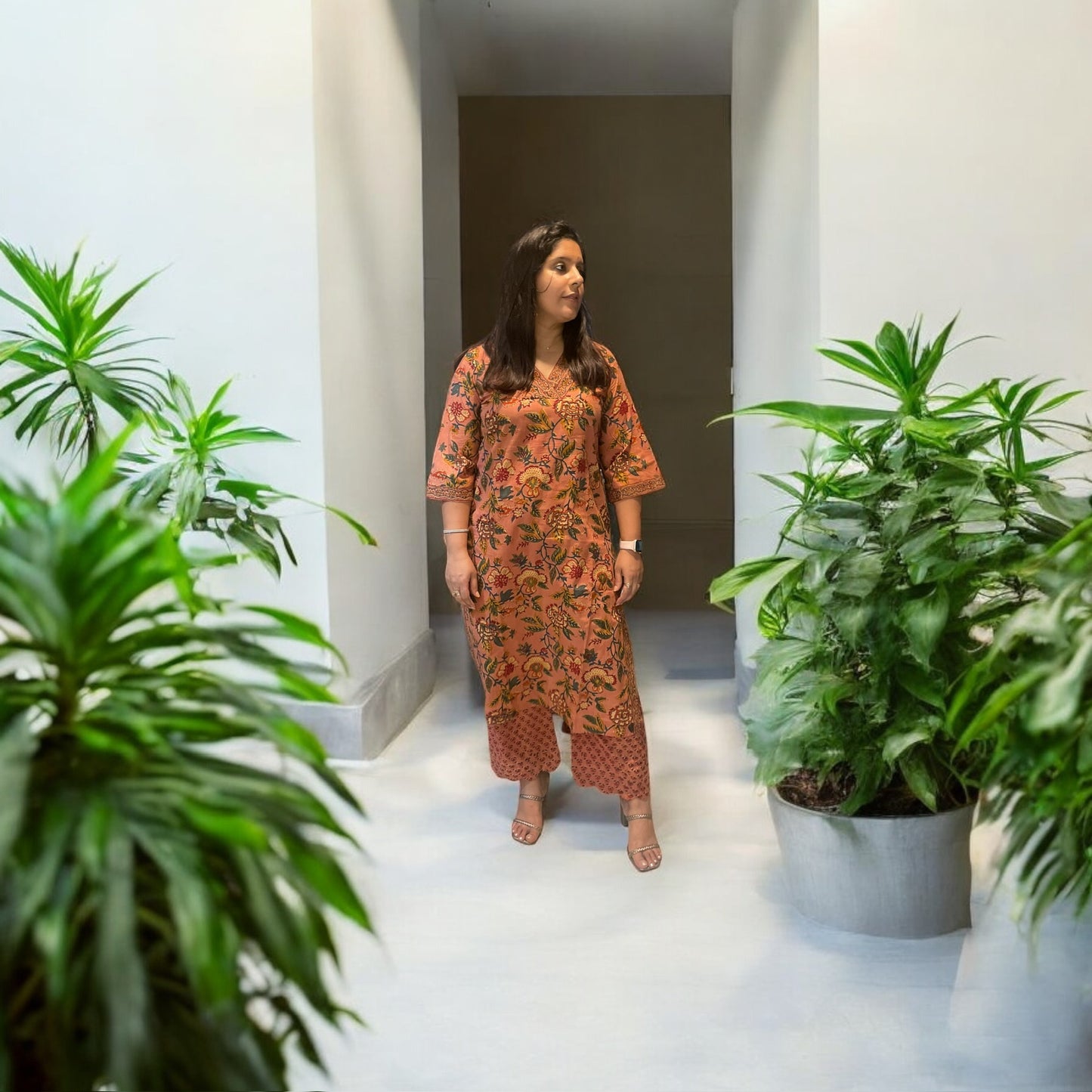 Brown Floral Set