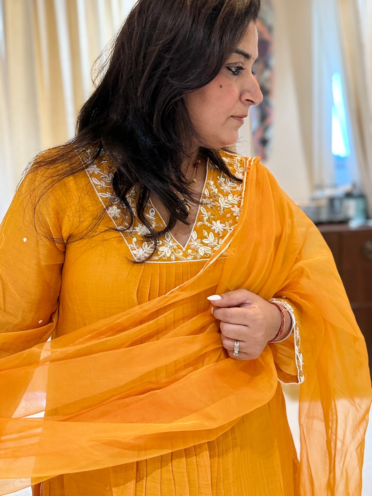 Embroidered Chanderi Set