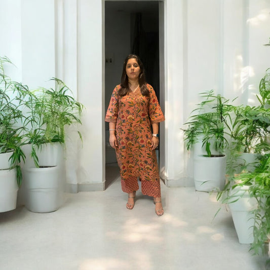 Brown Floral Set