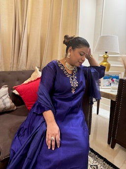 Ink Blue Chanderi Set