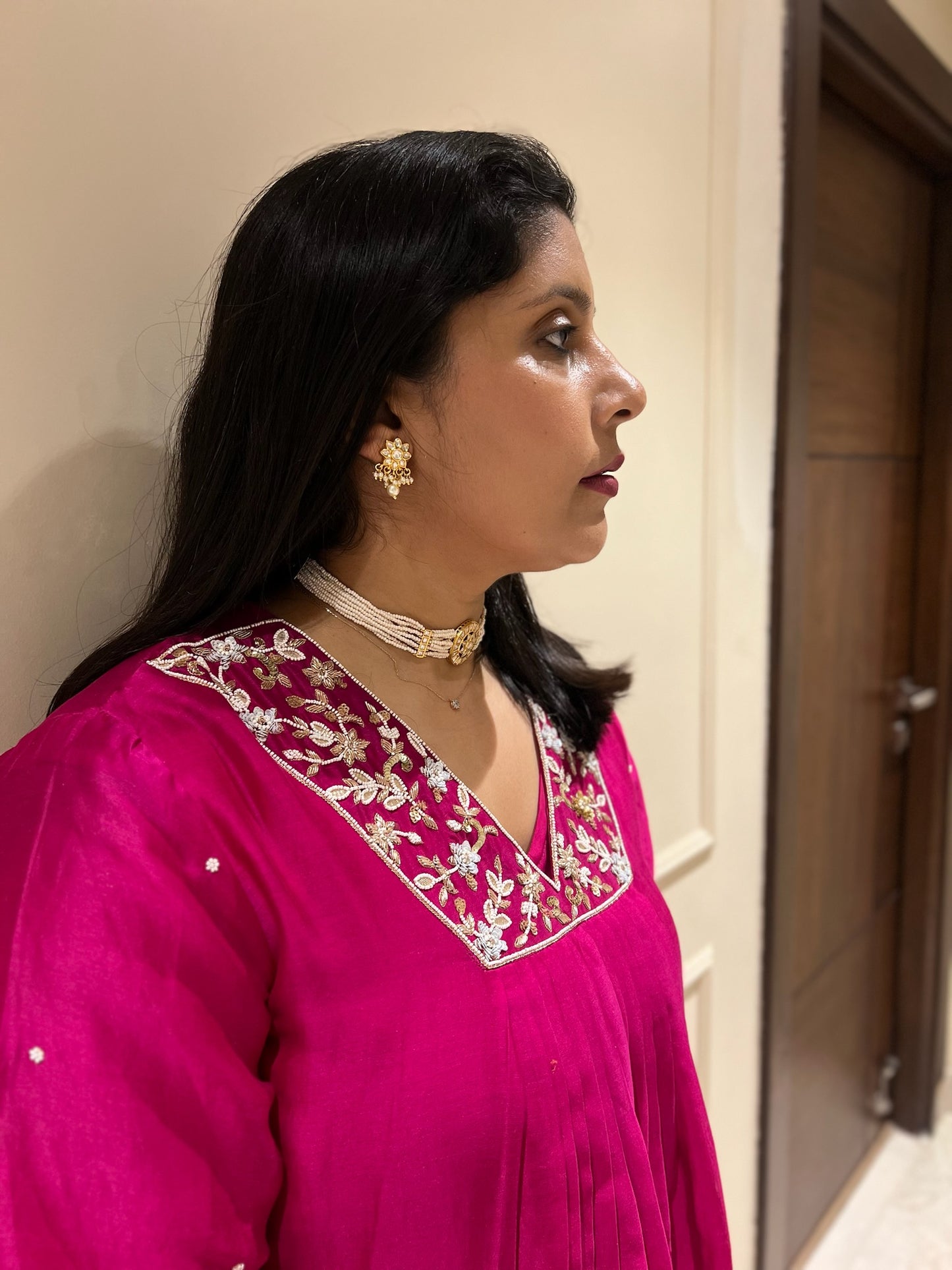Embroidered Chanderi Set