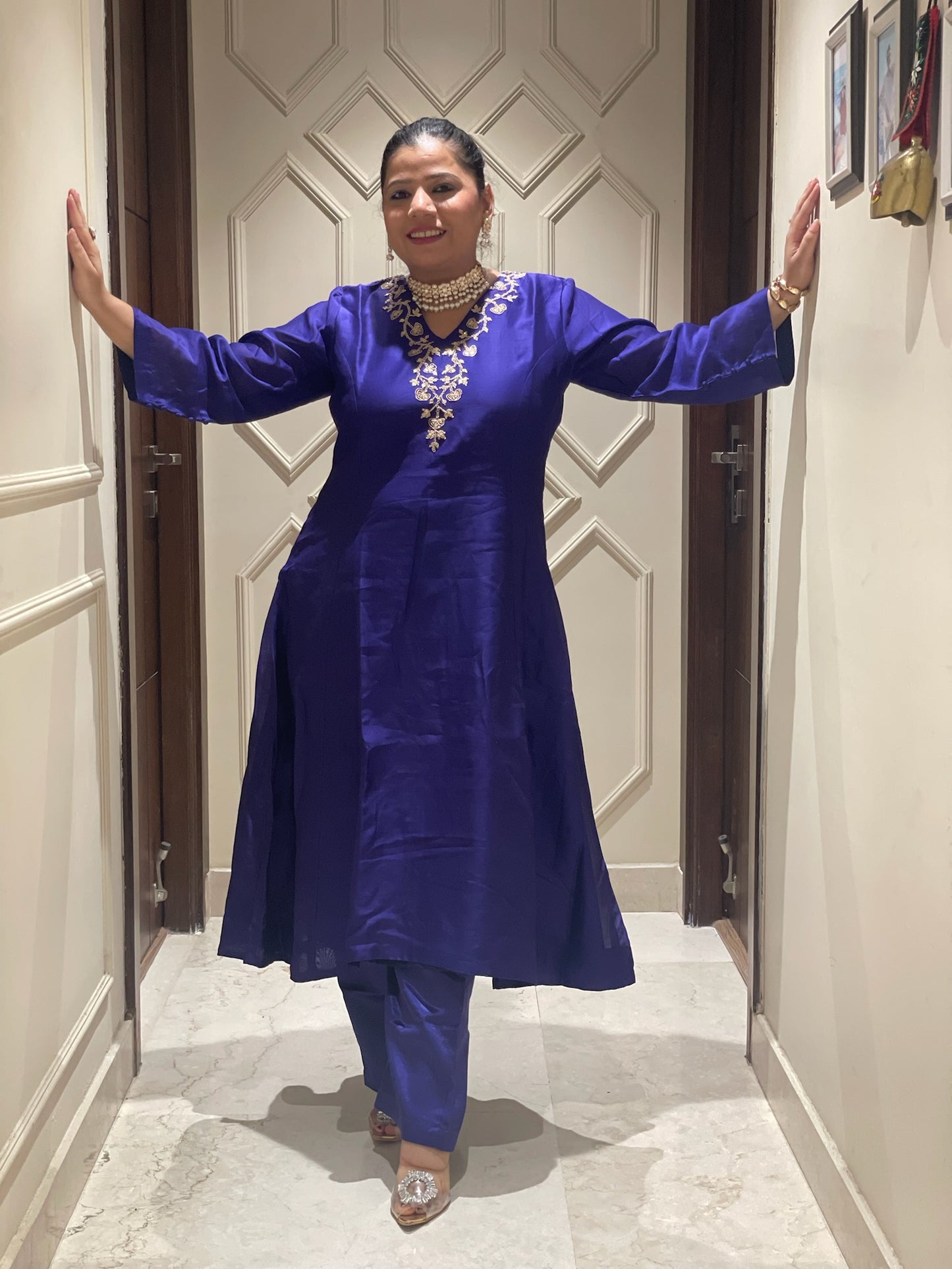 Ink Blue Chanderi Set