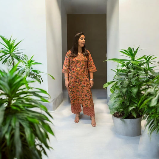 Brown Floral Set